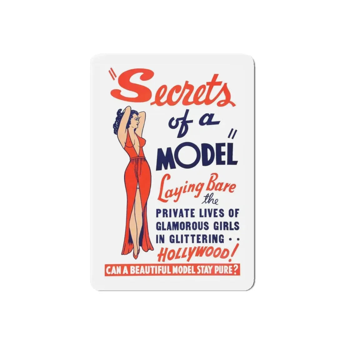 SECRETS OF A MODEL 1940 Movie Poster - Refrigerator Magnet 4 Inch Die-Cut - The Sticker Space