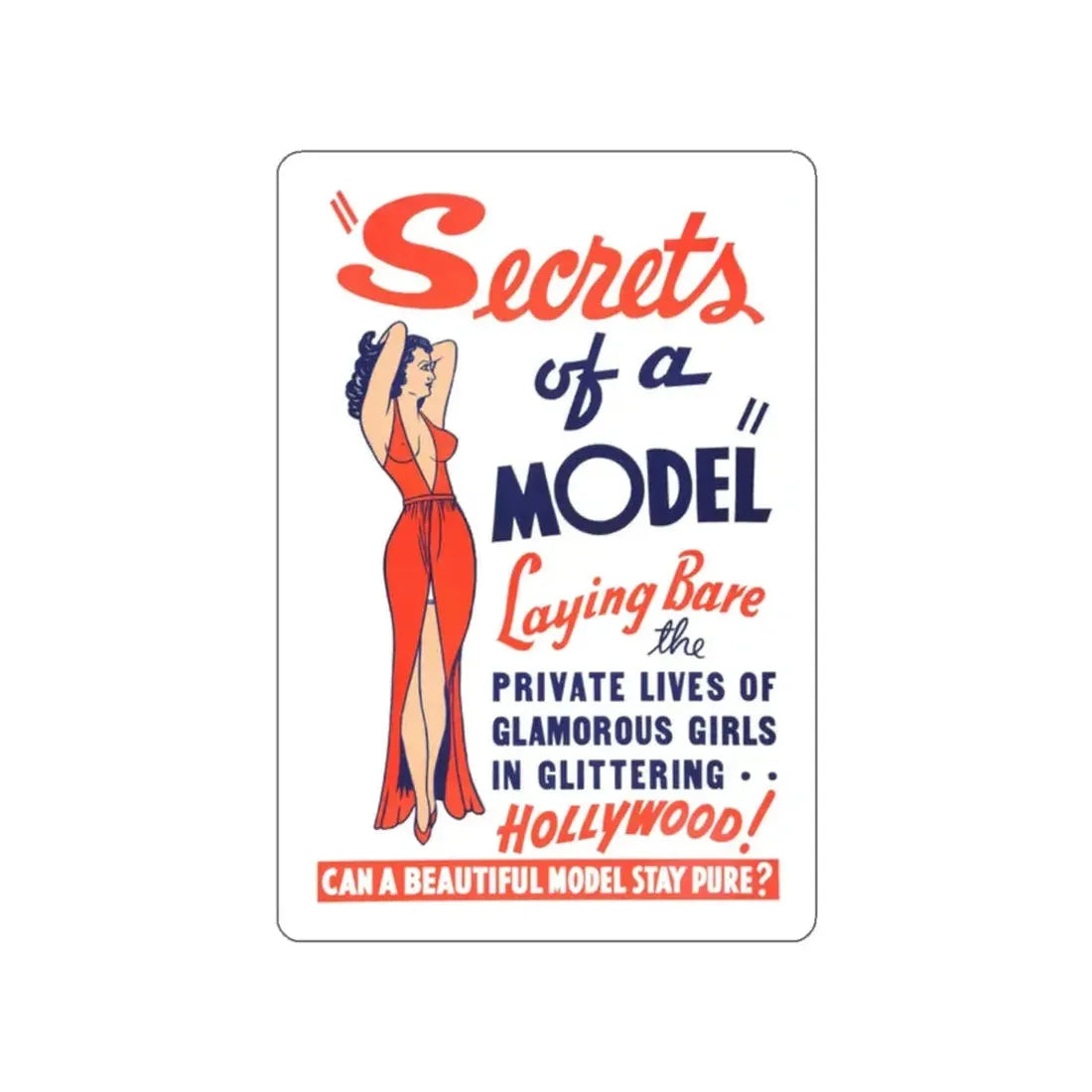 SECRETS OF A MODEL 1940 Movie Poster STICKER Vinyl Die-Cut Decal 2 Inch - The Sticker Space