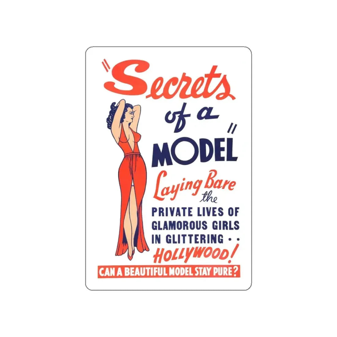 SECRETS OF A MODEL 1940 Movie Poster STICKER Vinyl Die-Cut Decal 4 Inch - The Sticker Space