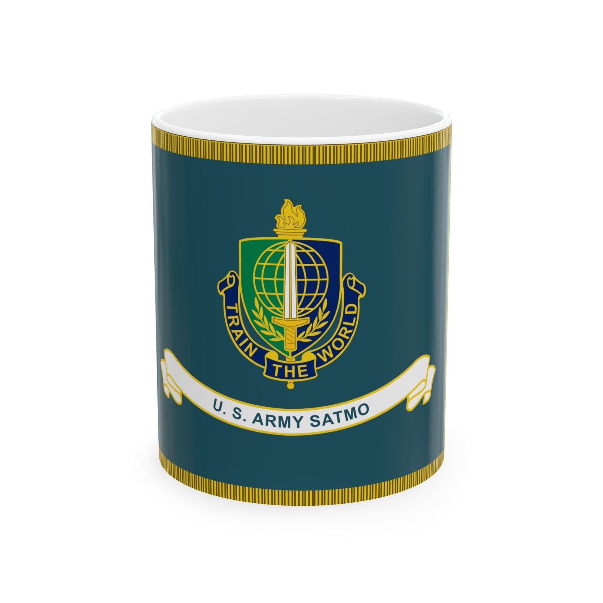 Security Asasistance Training Management Organization Flag (U.S. Army) White Coffee Mug-11oz-The Sticker Space