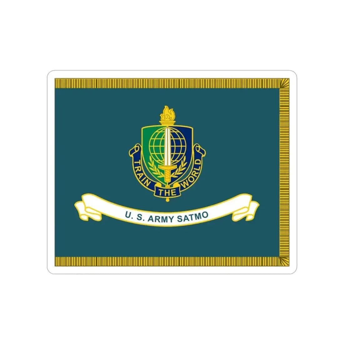 Security Asasistance Training Management Organization Flag (U.S. Army) Transparent STICKER Die-Cut Vinyl Decal 2 Inch - The Sticker Space