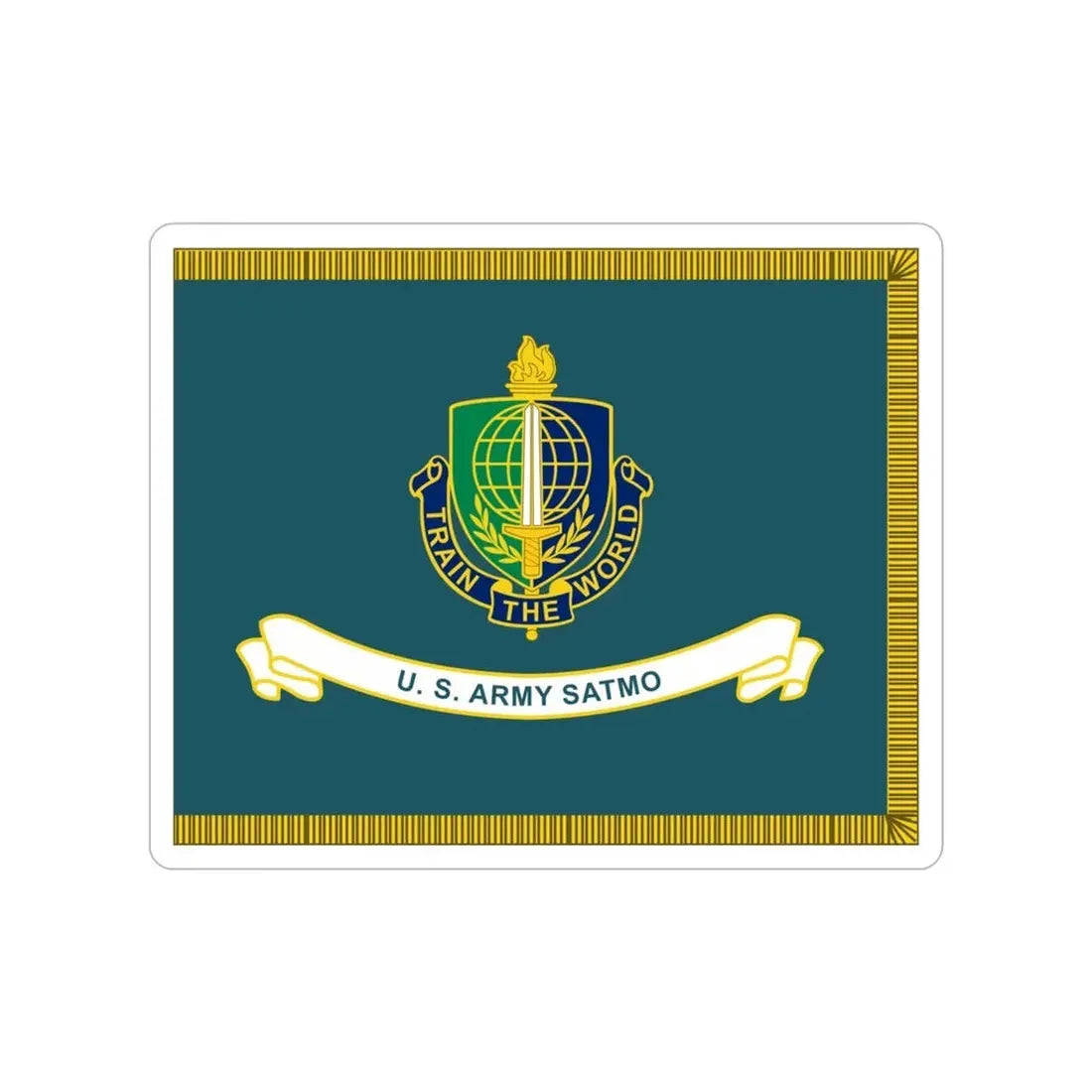 Security Asasistance Training Management Organization Flag (U.S. Army) Transparent STICKER Die-Cut Vinyl Decal 3 Inch - The Sticker Space