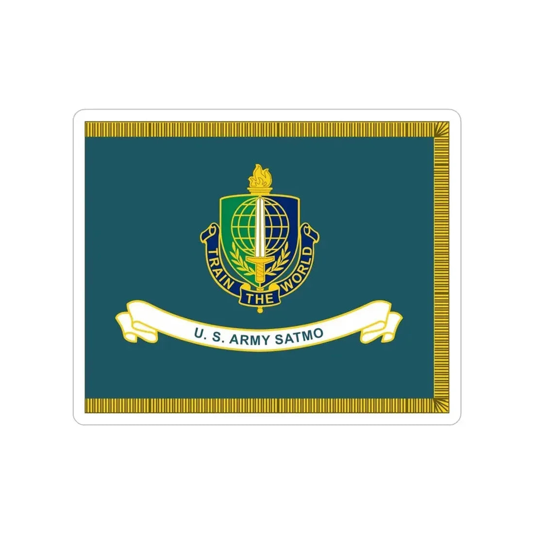 Security Asasistance Training Management Organization Flag (U.S. Army) Transparent STICKER Die-Cut Vinyl Decal 4 Inch - The Sticker Space