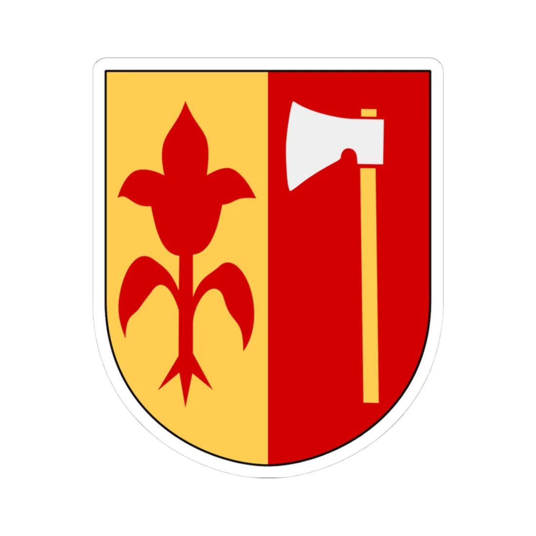 Åseda köping vapen (Sweden) (Coat of Arms) STICKER Vinyl Kiss-Cut Decal 3 Inch White - The Sticker Space