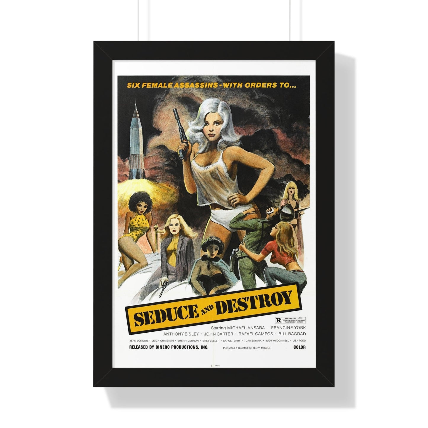 SEDUCE AND DESTROY (THE DOLL SQUAD) 1973 - Framed Movie Poster-16″ x 24″-The Sticker Space