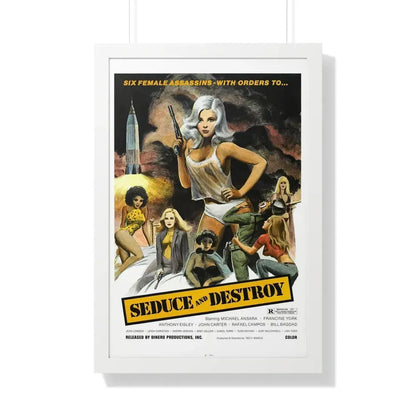 SEDUCE AND DESTROY (THE DOLL SQUAD) 1973 - Framed Movie Poster 20" x 30" White - The Sticker Space