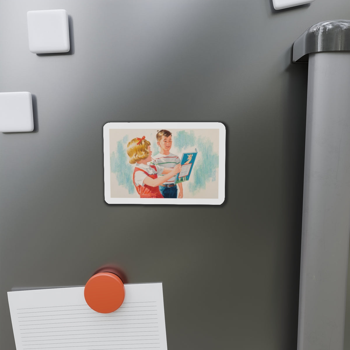 See, Dick and Jane illustration (Magazine Illustration) Refrigerator Magnet-The Sticker Space