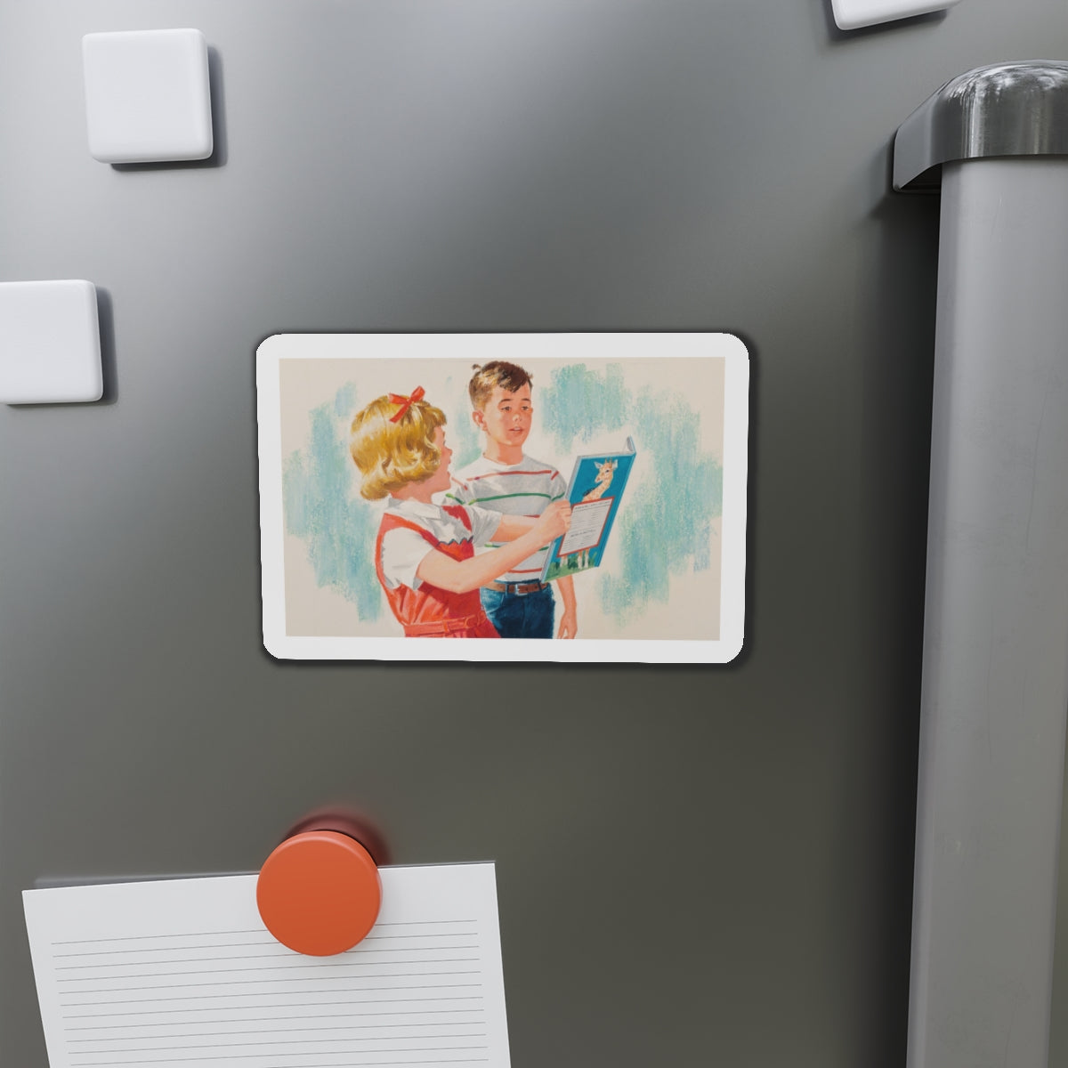 See, Dick and Jane illustration (Magazine Illustration) Refrigerator Magnet-The Sticker Space