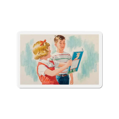 See, Dick and Jane illustration (Magazine Illustration) Refrigerator Magnet 4 Inch Die-Cut - The Sticker Space