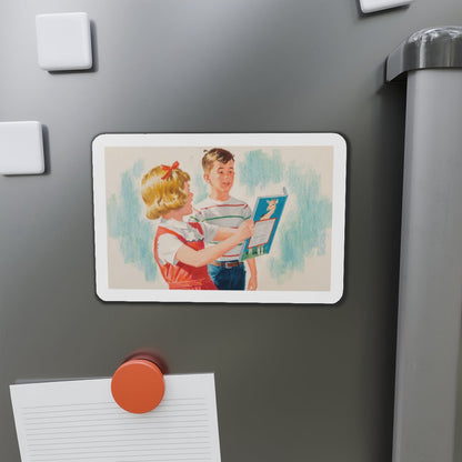 See, Dick and Jane illustration (Magazine Illustration) Refrigerator Magnet-The Sticker Space