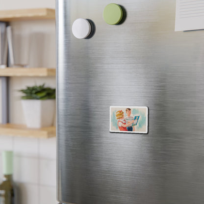 See, Dick and Jane illustration (Magazine Illustration) Refrigerator Magnet-The Sticker Space