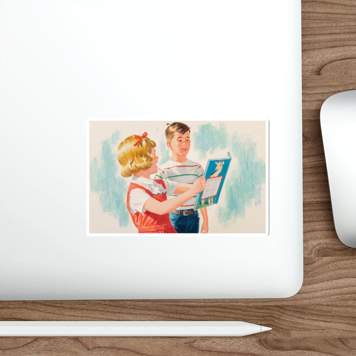 See, Dick and Jane illustration (Magazine Illustration) STICKER Vinyl Die-Cut Decal-The Sticker Space