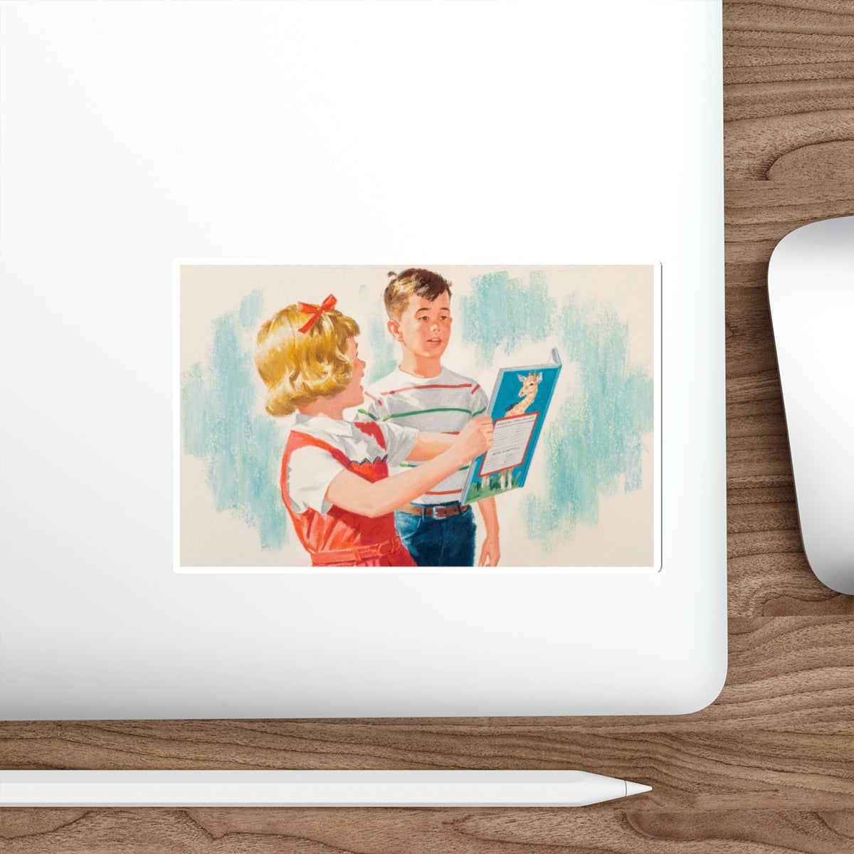 See, Dick and Jane illustration (Magazine Illustration) STICKER Vinyl Die-Cut Decal-The Sticker Space