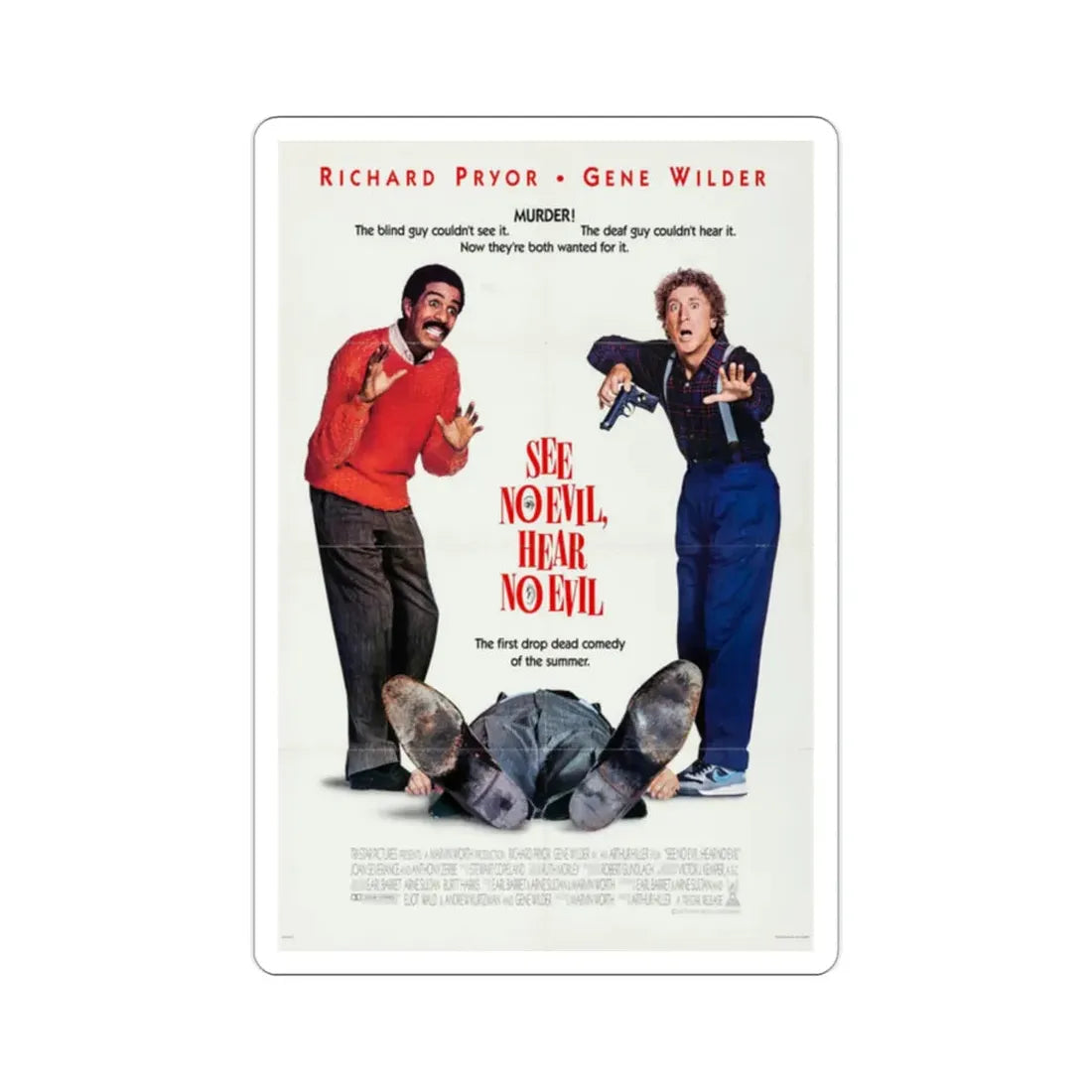 See No Evil, Hear No Evil 1989 Movie Poster STICKER Vinyl Die-Cut Decal 2 Inch - The Sticker Space