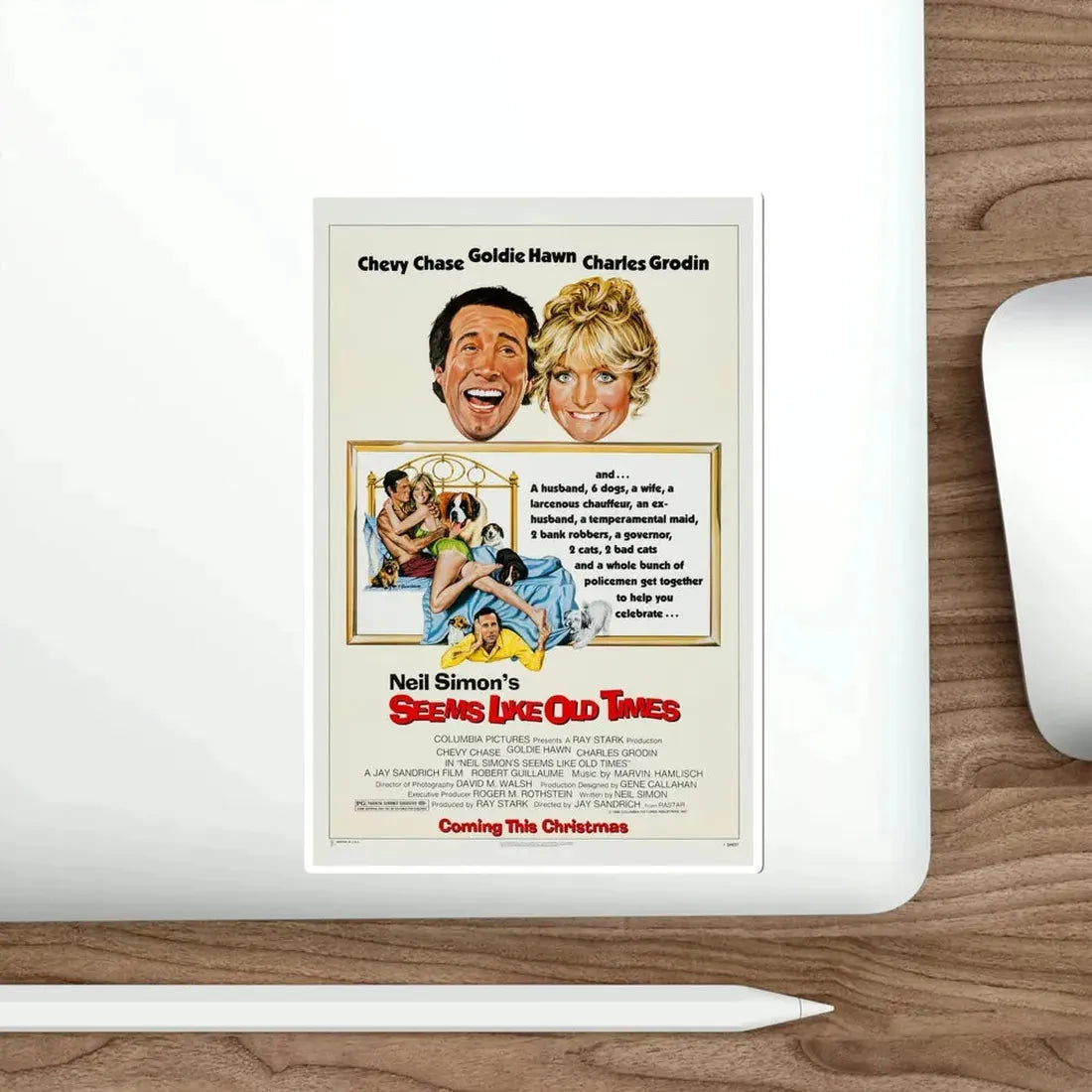 Seems Like Old Times 1980 Movie Poster STICKER Vinyl Die-Cut Decal - The Sticker Space