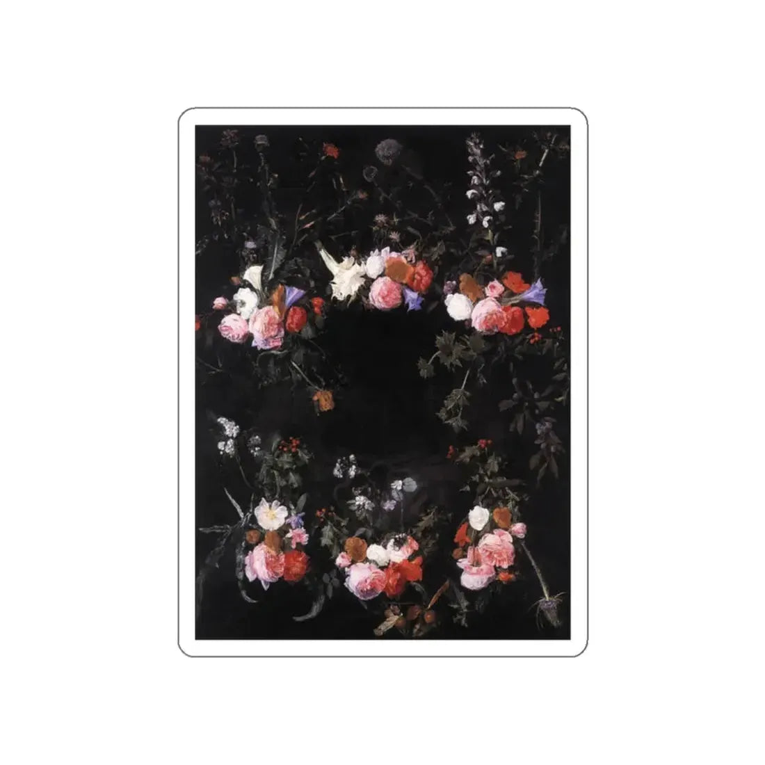 SEGHERS, Daniel - Garland of Flowers (Artwork) STICKER Vinyl Die-Cut Decal White Die-Cut 2 Inch - The Sticker Space