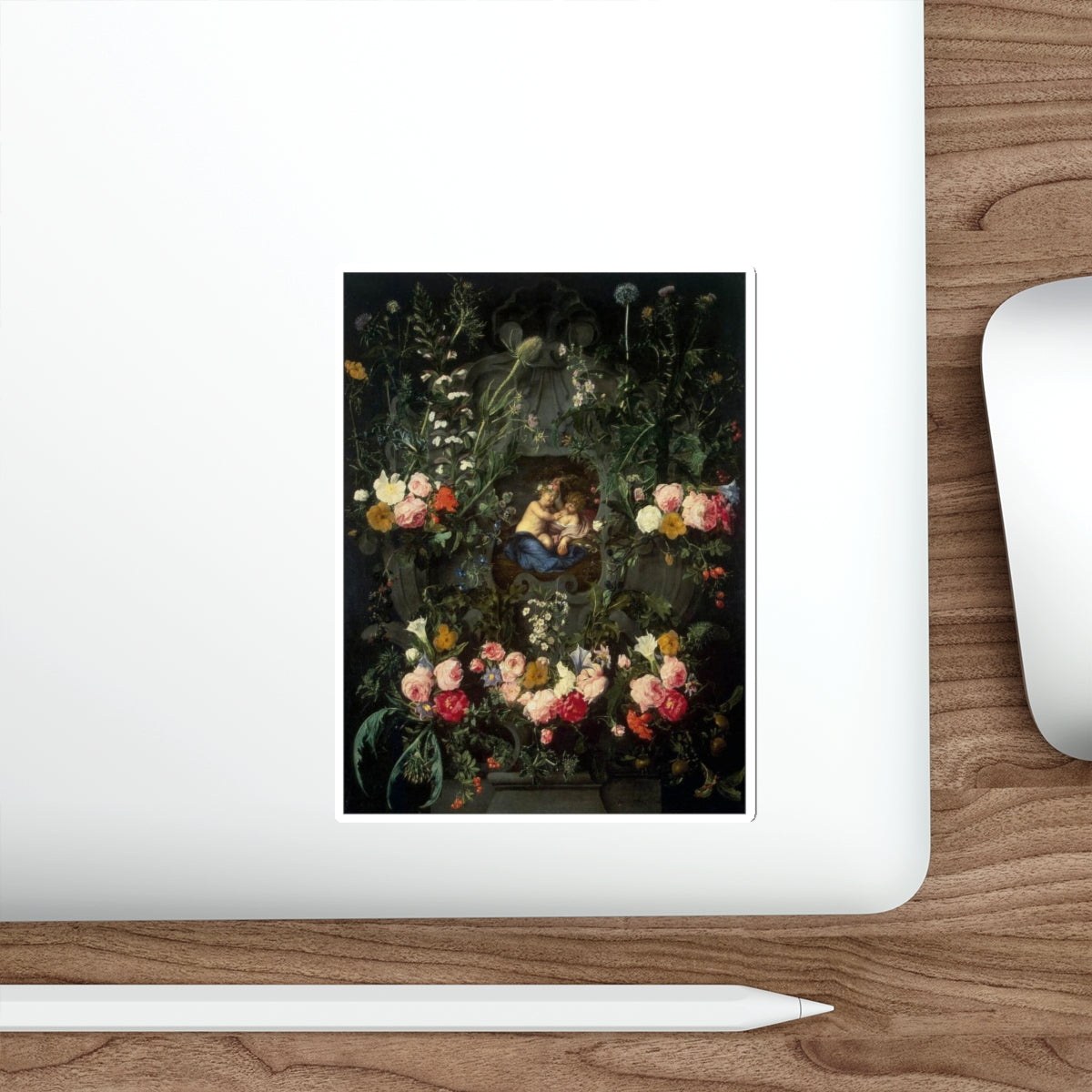 SEGHERS, Daniel - Garland of Flowers1 (Artwork) STICKER Vinyl Die-Cut Decal-The Sticker Space