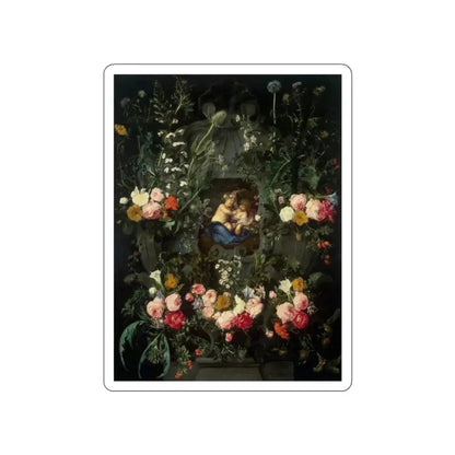 SEGHERS, Daniel - Garland of Flowers1 (Artwork) STICKER Vinyl Die-Cut Decal White Die-Cut 2 Inch - The Sticker Space