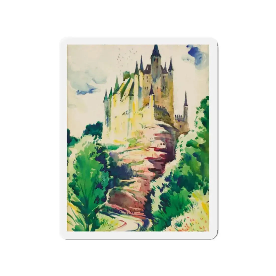 Segovia, Spain (Magazine Illustration) Refrigerator Magnet 2 Inch Die-Cut - The Sticker Space