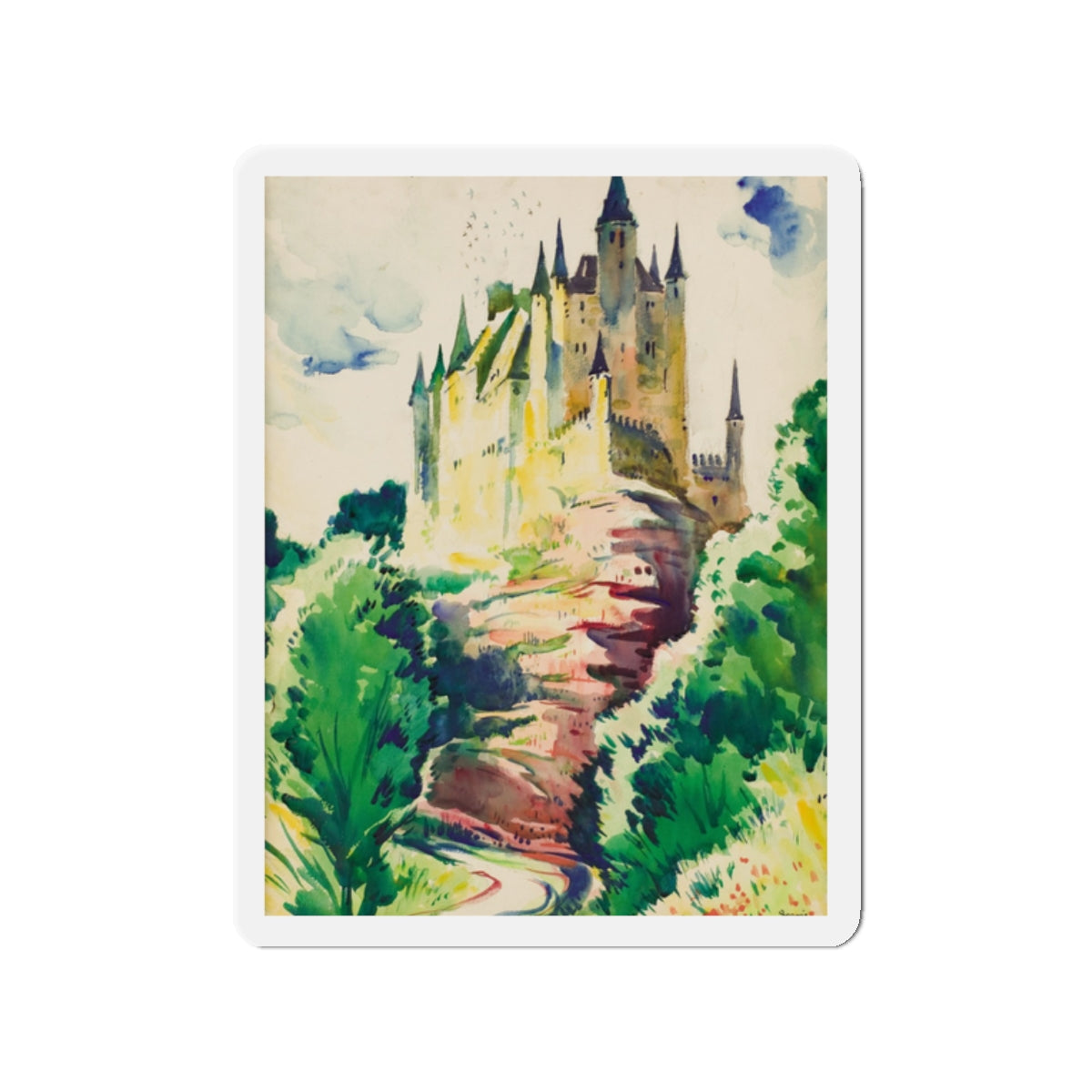 Segovia, Spain (Magazine Illustration) Refrigerator Magnet-2" x 2"-The Sticker Space