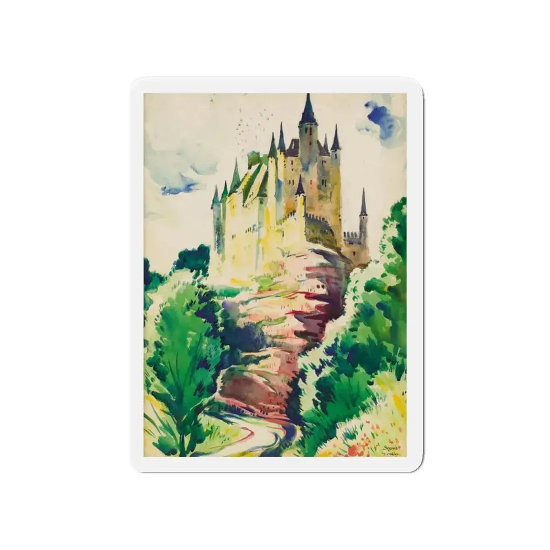 Segovia, Spain (Magazine Illustration) Refrigerator Magnet 4 Inch Die-Cut - The Sticker Space