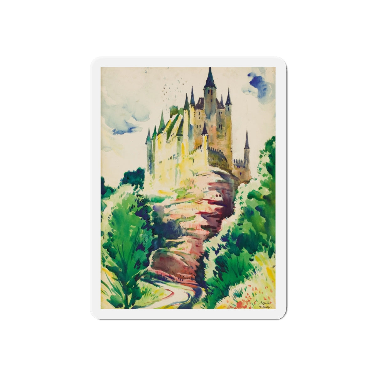 Segovia, Spain (Magazine Illustration) Refrigerator Magnet-6" × 6"-The Sticker Space