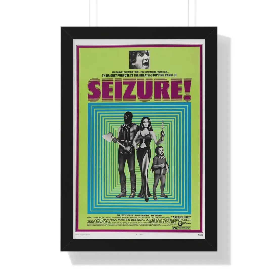 SEIZURE 1974 - Framed Movie Poster 16″ x 24″ Black - The Sticker Space