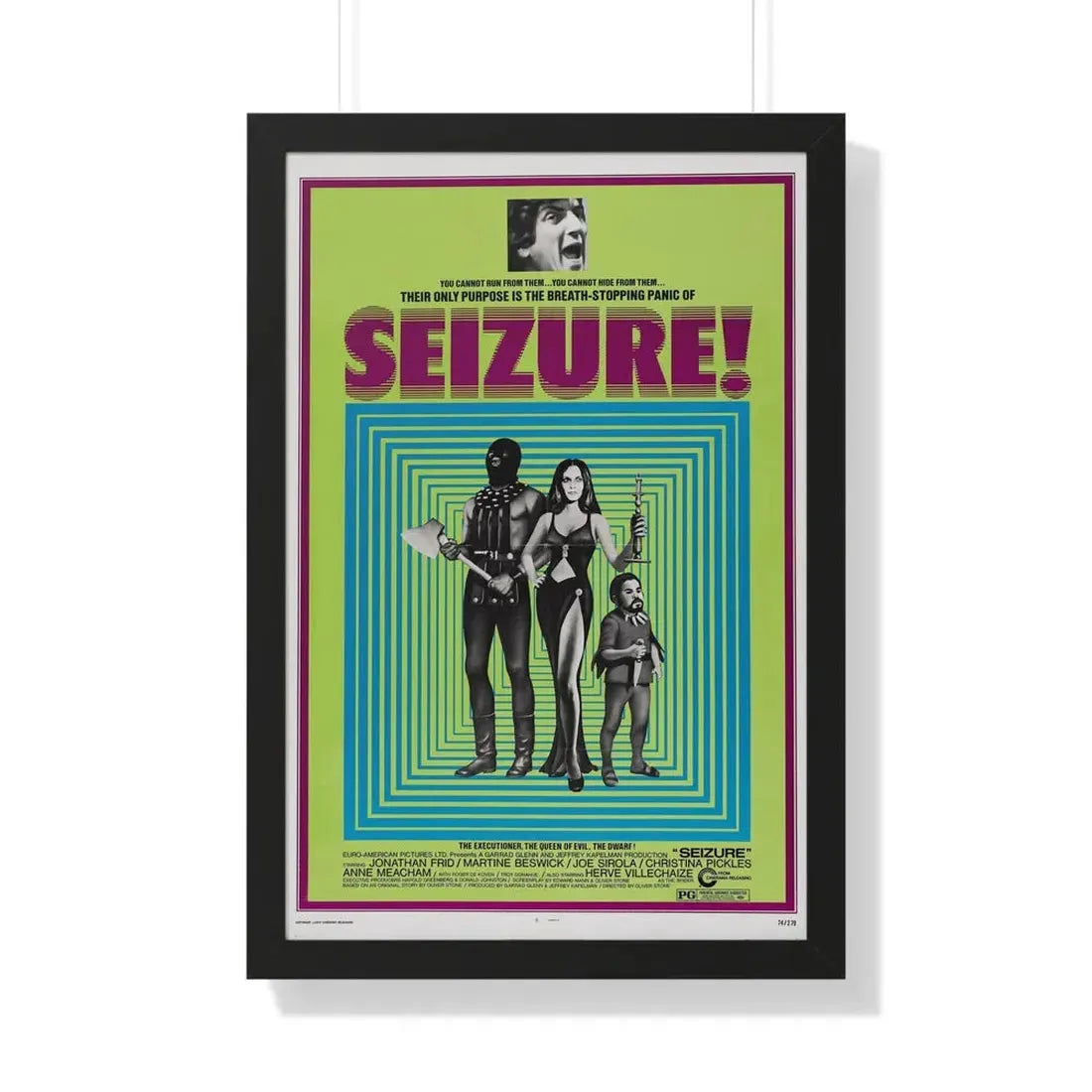 SEIZURE 1974 - Framed Movie Poster 20" x 30" Black - The Sticker Space