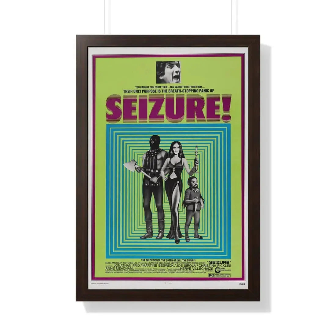 SEIZURE 1974 - Framed Movie Poster 20" x 30" Walnut - The Sticker Space