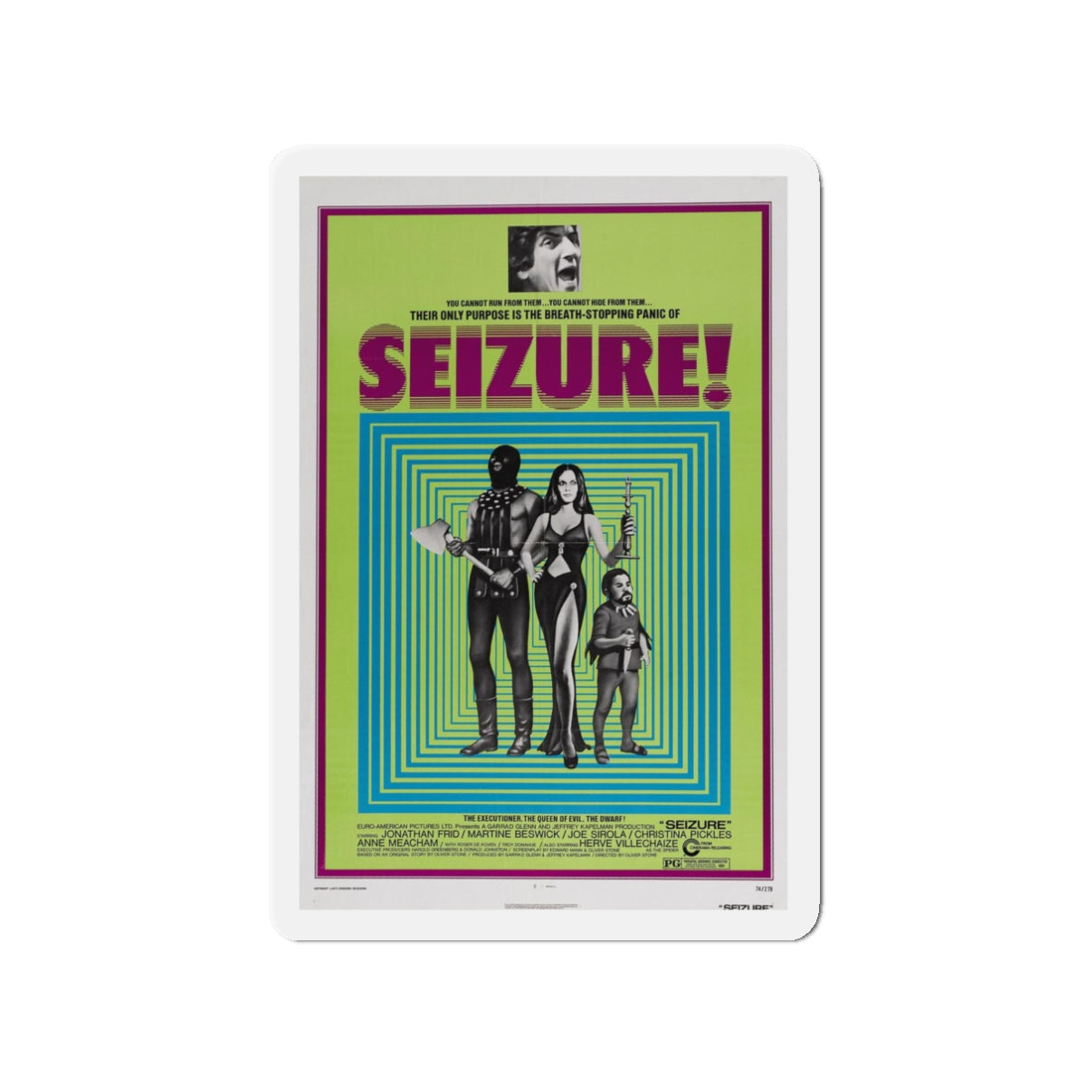 SEIZURE 1974 Movie Poster - Refrigerator Magnet-3" x 3"-The Sticker Space