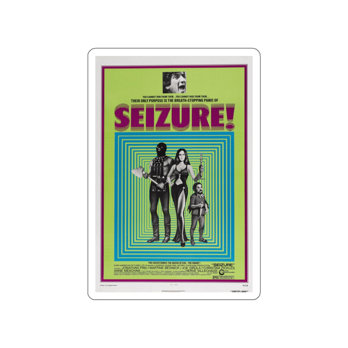 SEIZURE 1974 Movie Poster STICKER Vinyl Die-Cut Decal-White-The Sticker Space