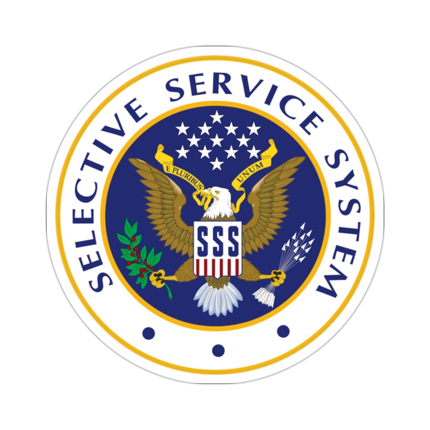 Selective Service System SSS STICKER Vinyl Die-Cut Decal-2 Inch-The Sticker Space