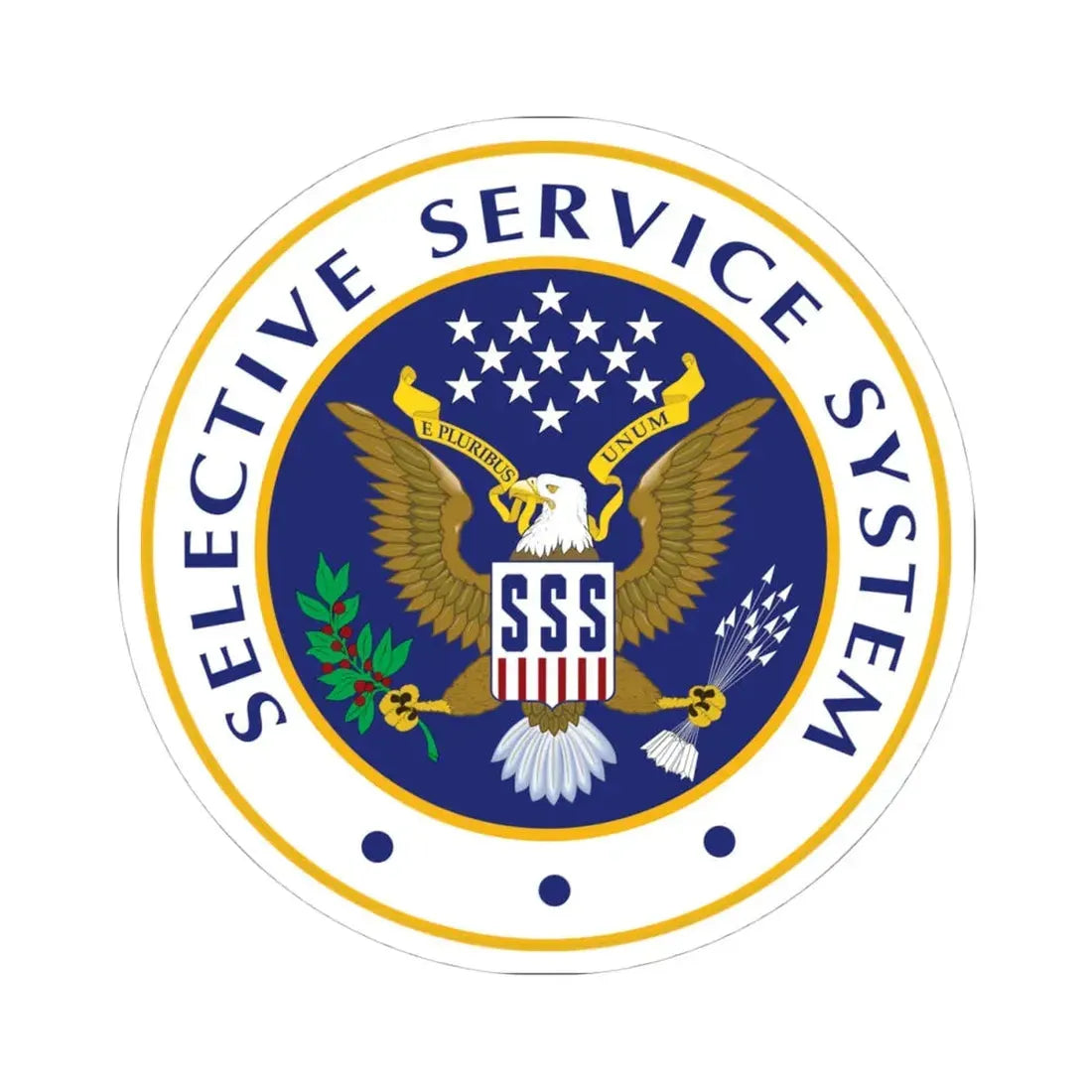 Selective Service System - STICKER Vinyl Kiss-Cut Decal 4 Inch White - The Sticker Space