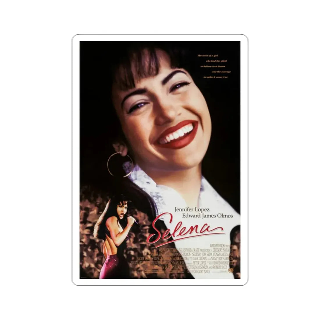 Selena 1997 Movie Poster STICKER Vinyl Die-Cut Decal 2 Inch - The Sticker Space