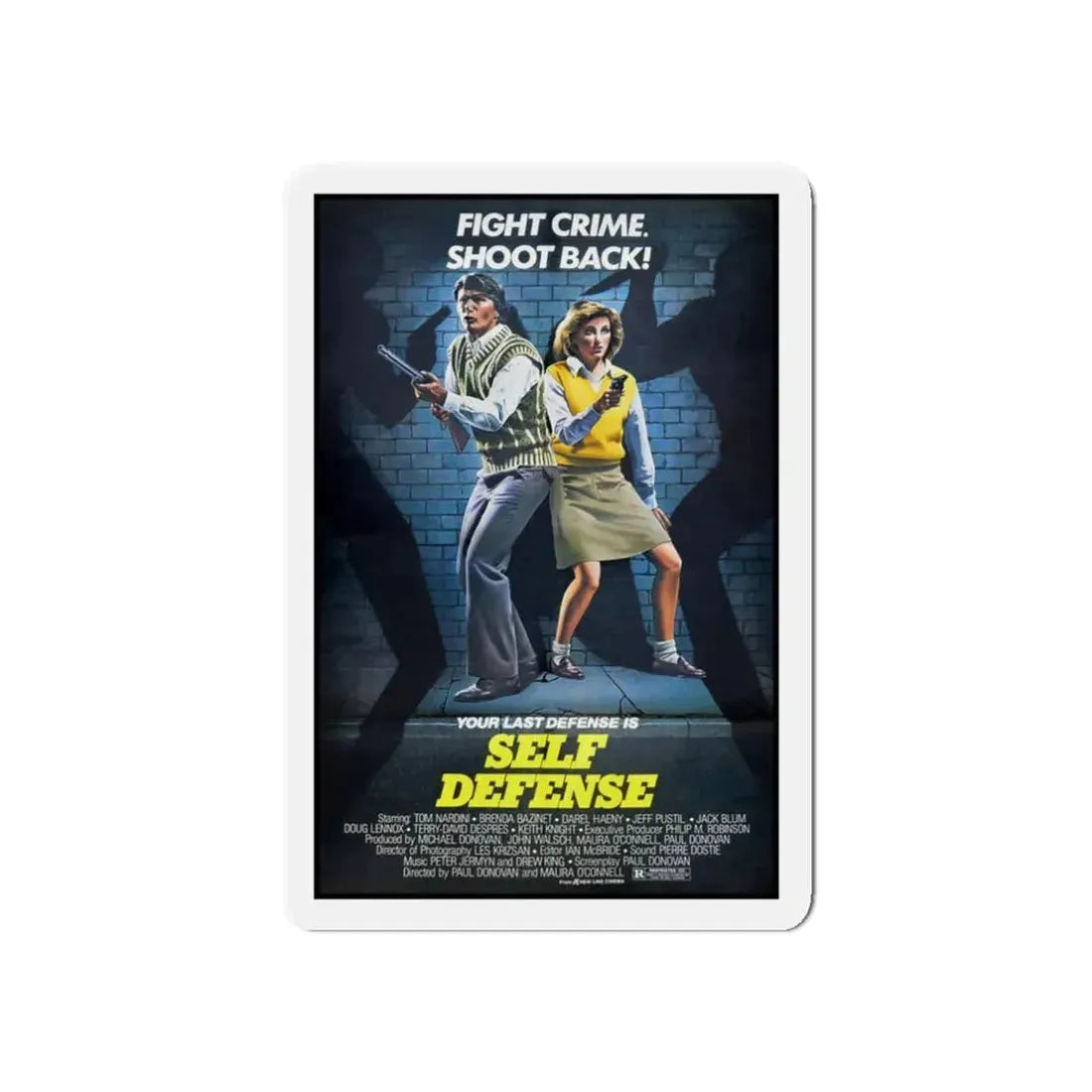 SELF DEFENSE (NIGHT WARRIORS) 1983 Movie Poster - Refrigerator Magnet 3 Inch Die-Cut - The Sticker Space