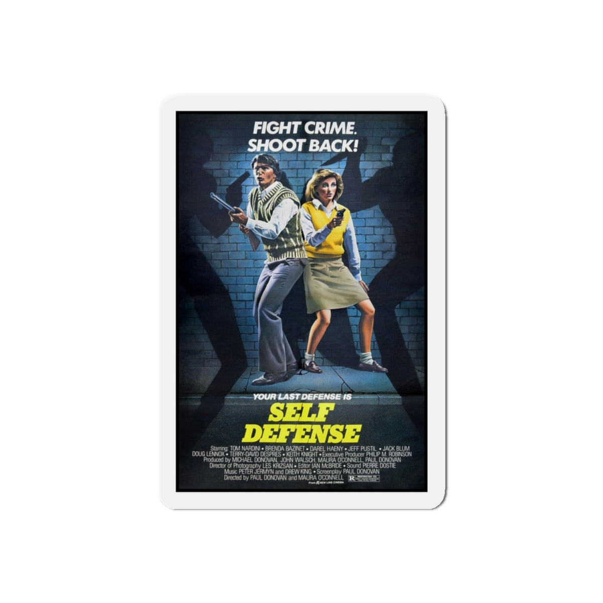 SELF DEFENSE (NIGHT WARRIORS) 1983 Movie Poster - Refrigerator Magnet-4" x 4"-The Sticker Space