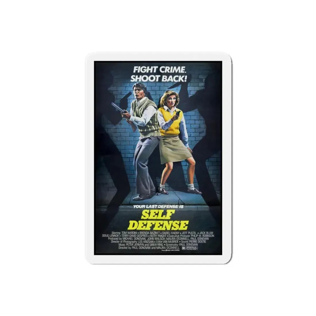 SELF DEFENSE (NIGHT WARRIORS) 1983 Movie Poster - Refrigerator Magnet 6 Inch Die-Cut - The Sticker Space