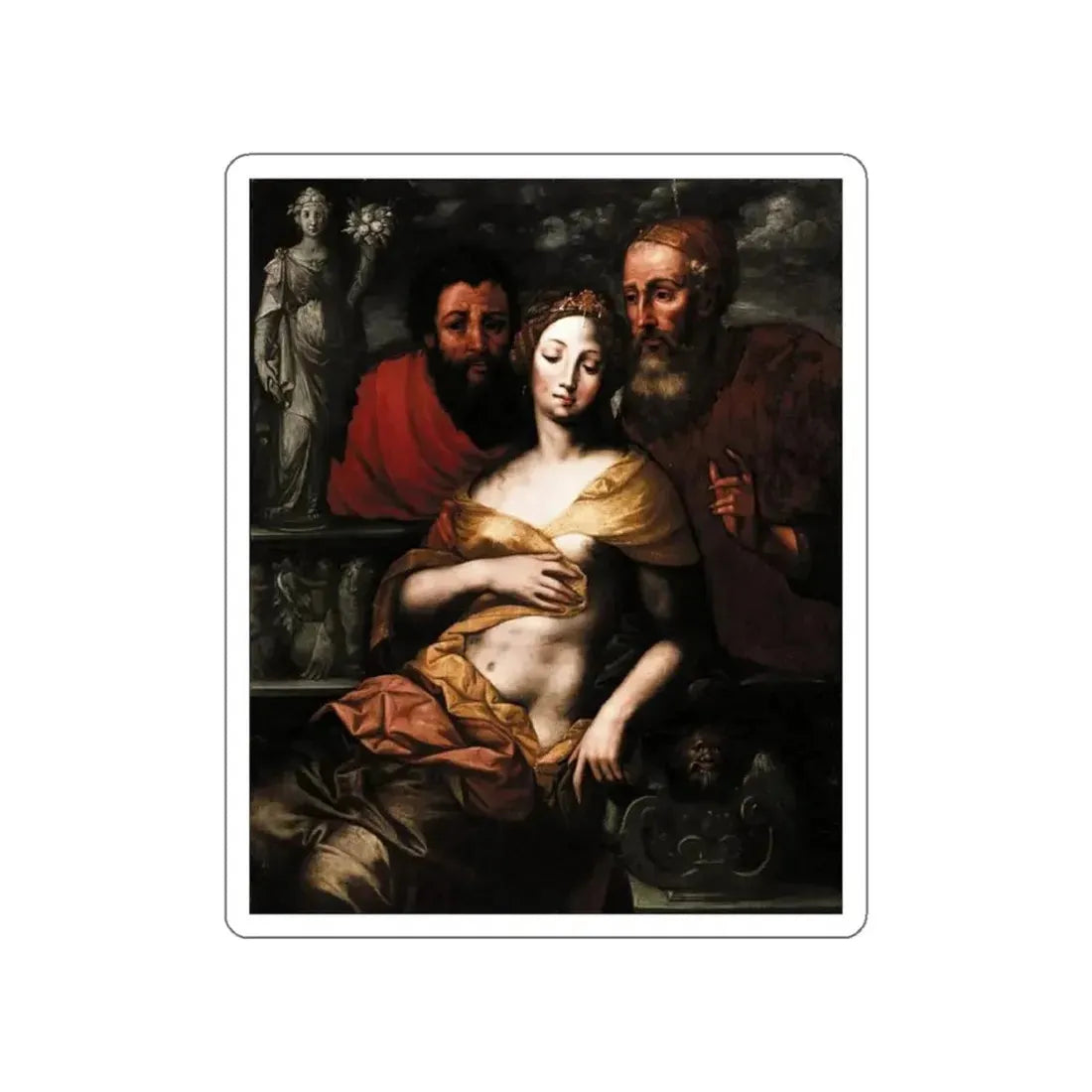 SELLAER, Vincent - Susanna and Elders (Artwork) STICKER Vinyl Die-Cut Decal White Die-Cut 6 Inch - The Sticker Space