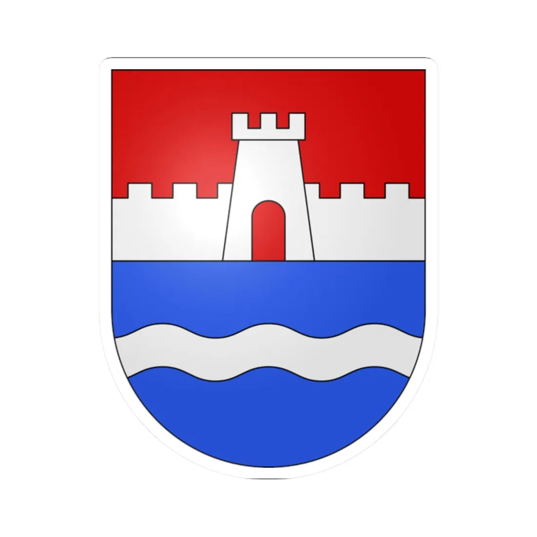 Sementina-coat of arms (Switzerland) (Coat of Arms) STICKER Vinyl Kiss-Cut Decal 2 Inch White - The Sticker Space