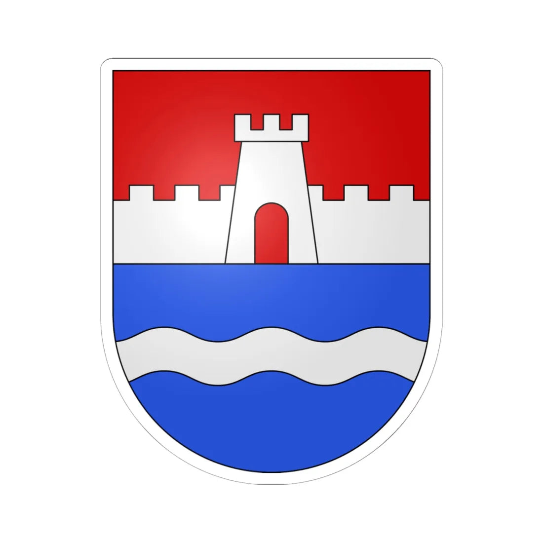 Sementina-coat of arms (Switzerland) (Coat of Arms) STICKER Vinyl Kiss-Cut Decal 6 Inch White - The Sticker Space