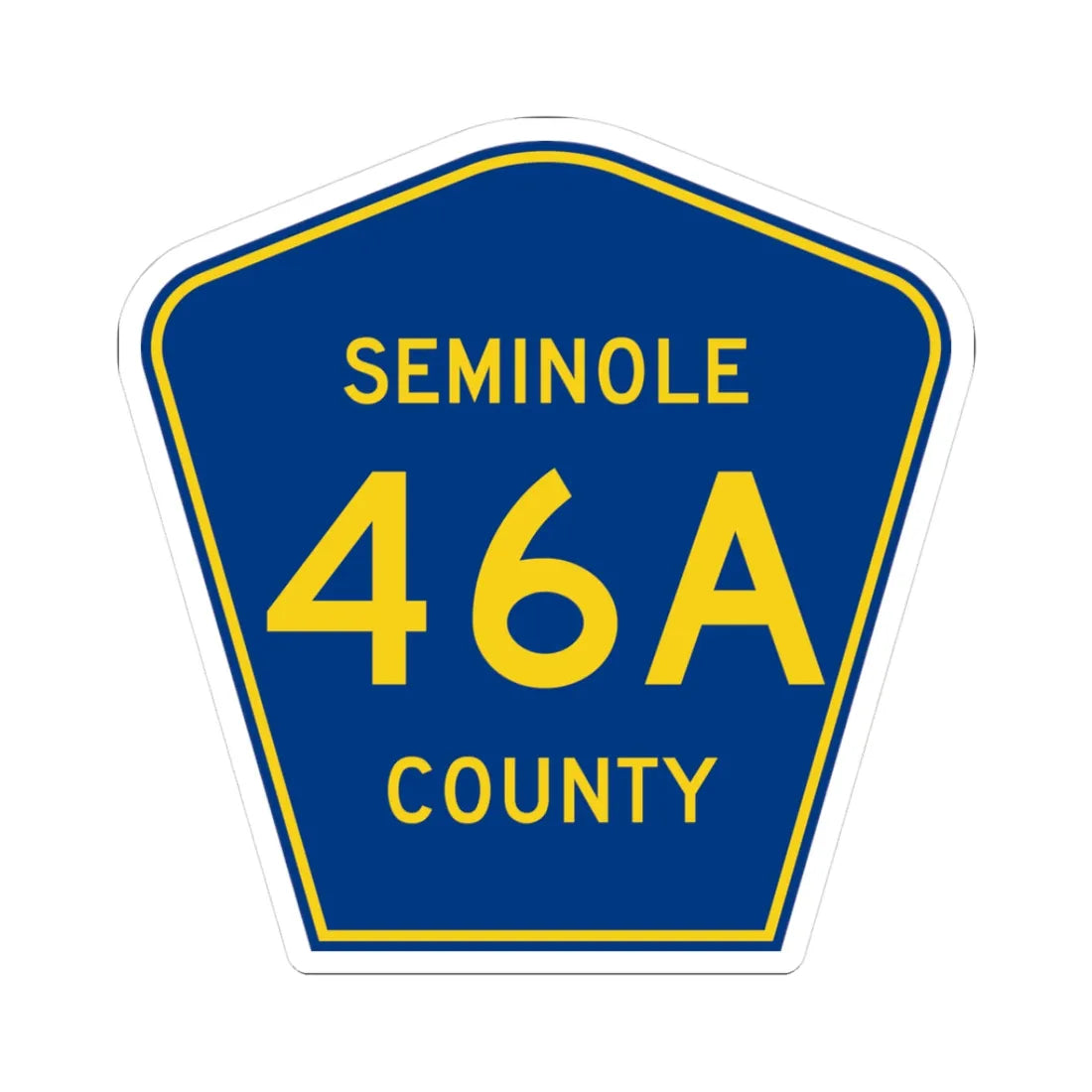 Seminole County 46A (Florida) (Road Sign) STICKER Vinyl Kiss-Cut Decal 3 Inch White - The Sticker Space