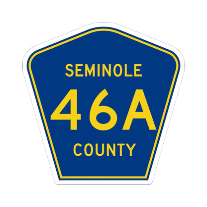 Seminole County 46A (Florida) (Road Sign) STICKER Vinyl Kiss-Cut Decal 4 Inch White - The Sticker Space