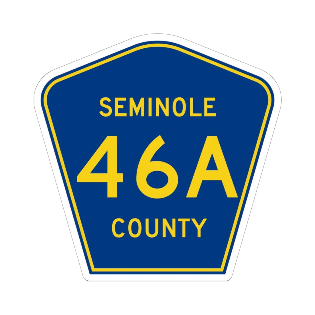 Seminole County 46A (Florida) (Road Sign) STICKER Vinyl Kiss-Cut Decal 6 Inch White - The Sticker Space
