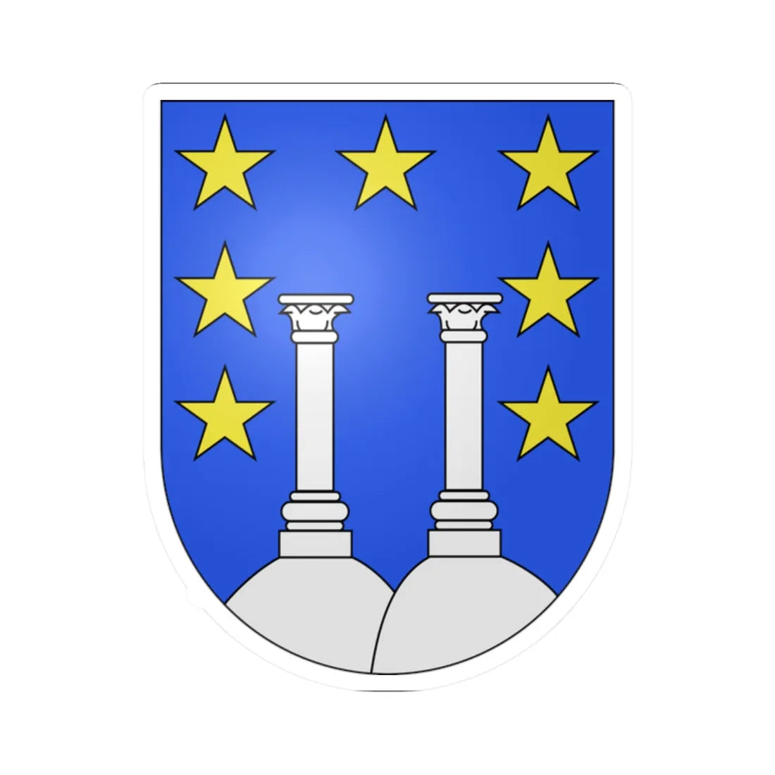 Semsales-coat of arms (Switzerland) (Coat of Arms) STICKER Vinyl Kiss-Cut Decal 2 Inch White - The Sticker Space