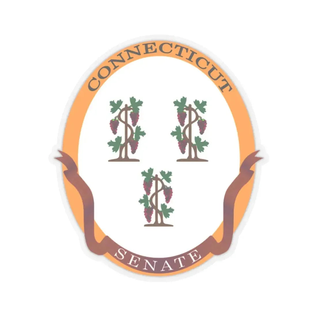 Senate of Connecticut - STICKER Vinyl Kiss-Cut Decal 2 Inch Transparent - The Sticker Space