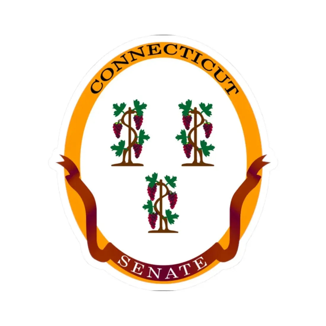 Senate of Connecticut - STICKER Vinyl Kiss-Cut Decal 2 Inch White - The Sticker Space