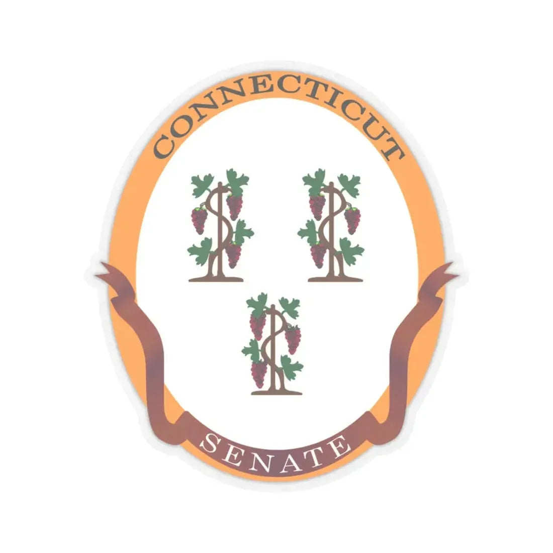 Senate of Connecticut - STICKER Vinyl Kiss-Cut Decal 3 Inch Transparent - The Sticker Space