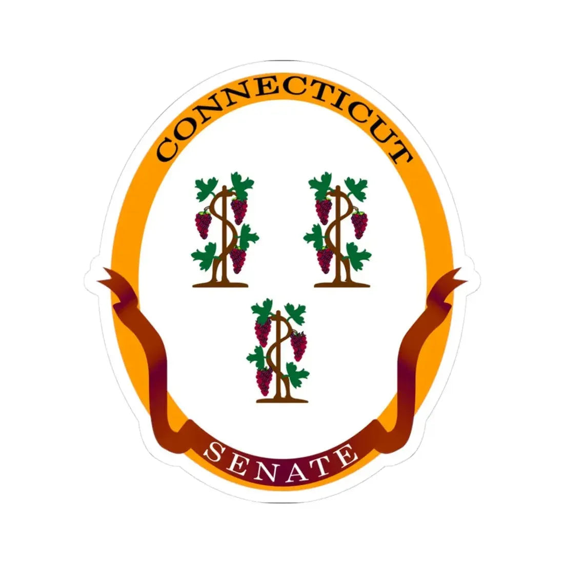 Senate of Connecticut - STICKER Vinyl Kiss-Cut Decal 3 Inch White - The Sticker Space