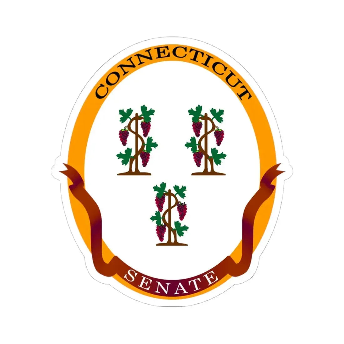 Senate of Connecticut - STICKER Vinyl Kiss-Cut Decal 4 Inch White - The Sticker Space