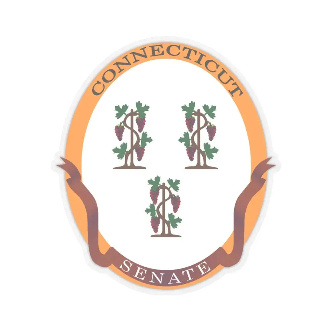 Senate of Connecticut - STICKER Vinyl Kiss-Cut Decal 6 Inch Transparent - The Sticker Space